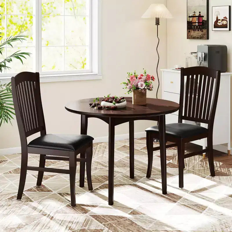 Costway Modern Dining Chairs Set of 2 Armless Kitchen Chairs w/Upholstered Seat