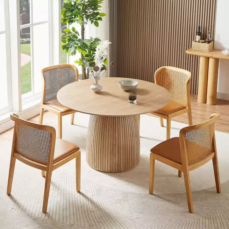 GDFStudio Brinelle Alvara Mid-Century Modern Round Dining Table