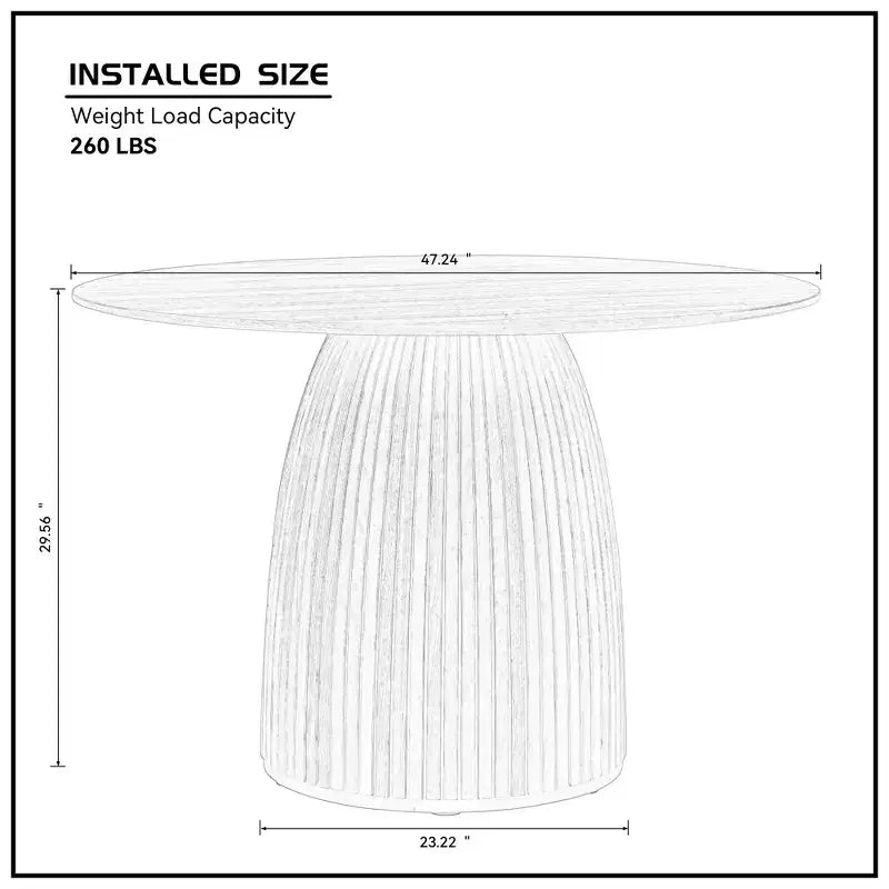GDFStudio Brinelle Alvara Mid-Century Modern Round Dining Table