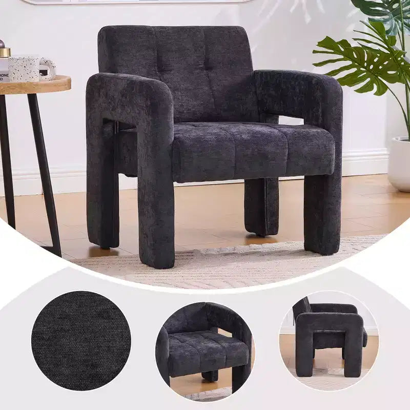 Upholstered Accent Chair Single Sofa Chair Padded Armchair Cozy Reading Chair, Modern Minimalist - ModernLuxe