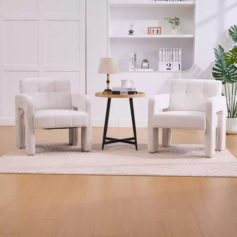 Upholstered Accent Chair Single Sofa Chair Padded Armchair Cozy Reading Chair, Modern Minimalist - ModernLuxe