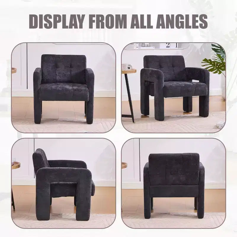 Upholstered Accent Chair Single Sofa Chair Padded Armchair Cozy Reading Chair, Modern Minimalist - ModernLuxe