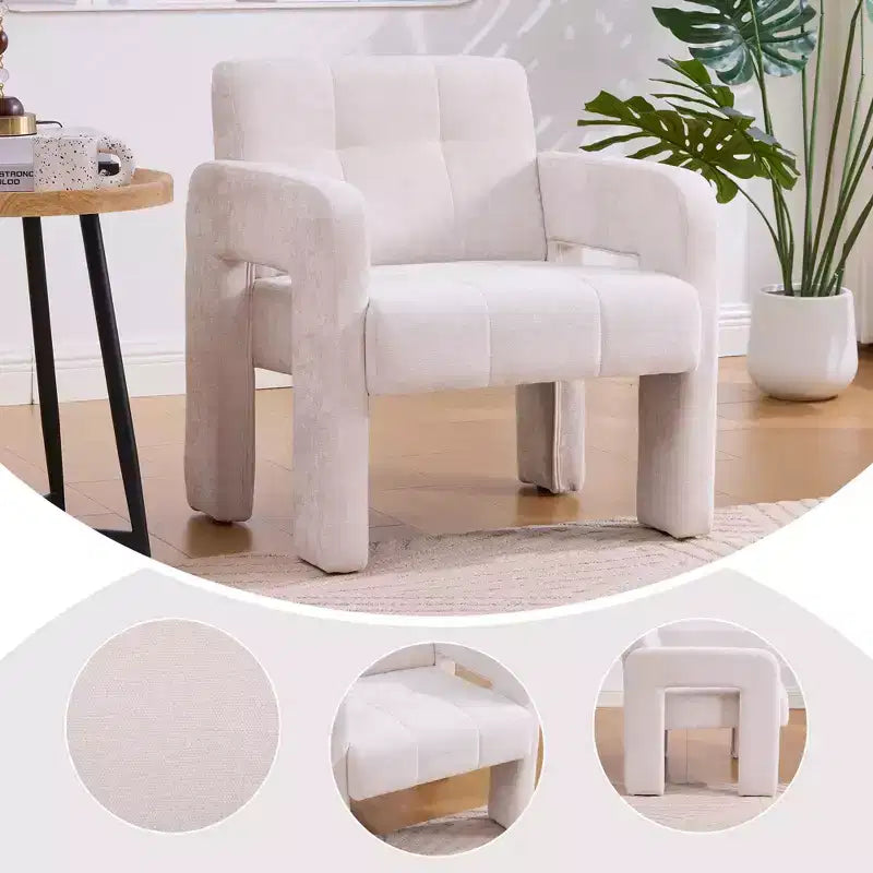 Upholstered Accent Chair Single Sofa Chair Padded Armchair Cozy Reading Chair, Modern Minimalist - ModernLuxe