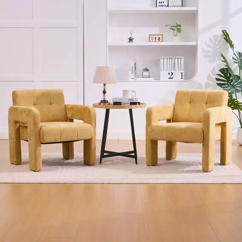 Upholstered Accent Chair Single Sofa Chair Padded Armchair Cozy Reading Chair, Modern Minimalist - ModernLuxe