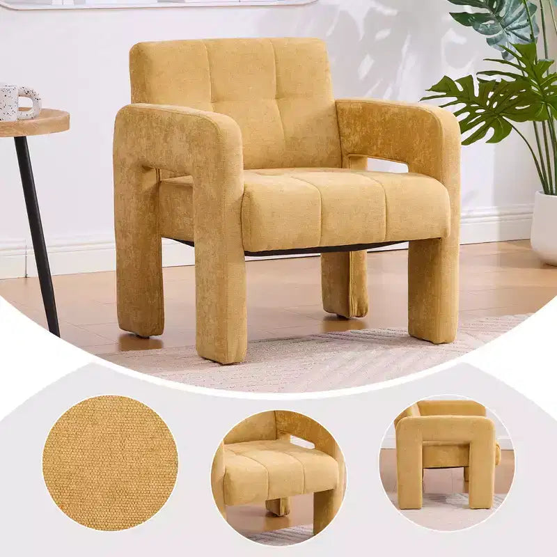 Upholstered Accent Chair Single Sofa Chair Padded Armchair Cozy Reading Chair, Modern Minimalist - ModernLuxe