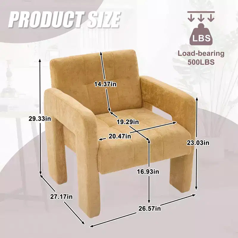Upholstered Accent Chair Single Sofa Chair Padded Armchair Cozy Reading Chair, Modern Minimalist - ModernLuxe