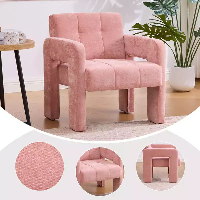 Upholstered Accent Chair Single Sofa Chair Padded Armchair Cozy Reading Chair, Modern Minimalist - ModernLuxe