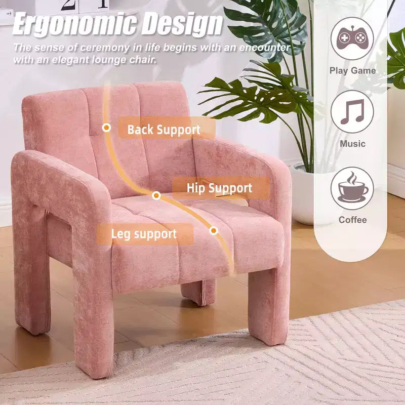 Upholstered Accent Chair Single Sofa Chair Padded Armchair Cozy Reading Chair, Modern Minimalist - ModernLuxe