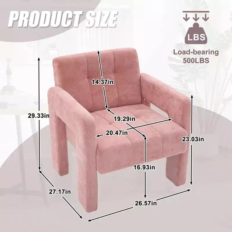 Upholstered Accent Chair Single Sofa Chair Padded Armchair Cozy Reading Chair, Modern Minimalist - ModernLuxe