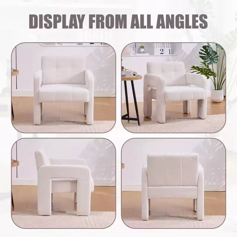 Upholstered Accent Chair Single Sofa Chair Padded Armchair Cozy Reading Chair, Modern Minimalist - ModernLuxe