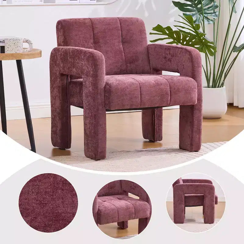 Upholstered Accent Chair Single Sofa Chair Padded Armchair Cozy Reading Chair, Modern Minimalist - ModernLuxe
