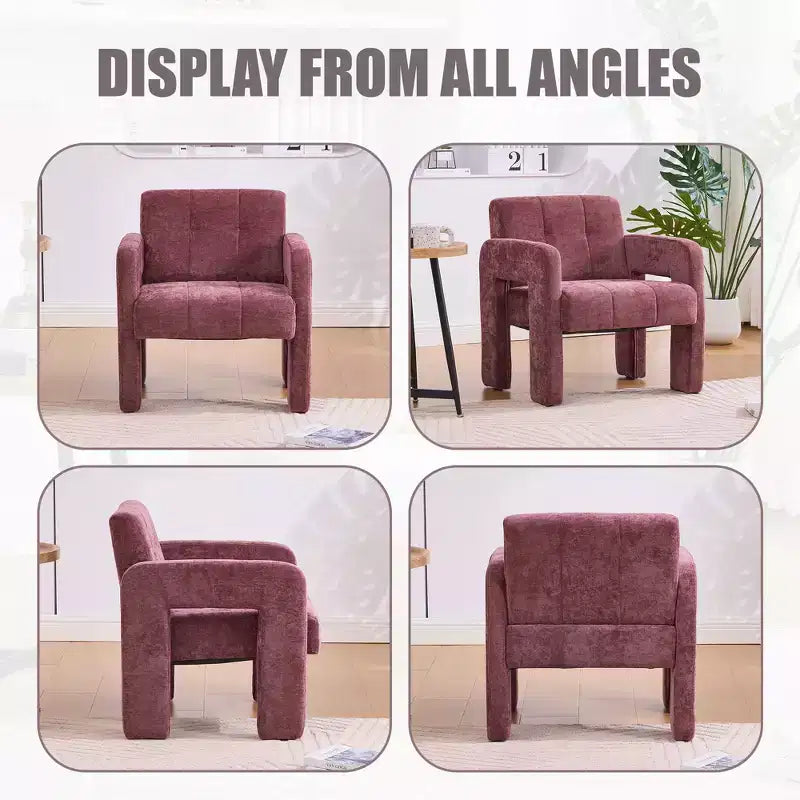 Upholstered Accent Chair Single Sofa Chair Padded Armchair Cozy Reading Chair, Modern Minimalist - ModernLuxe