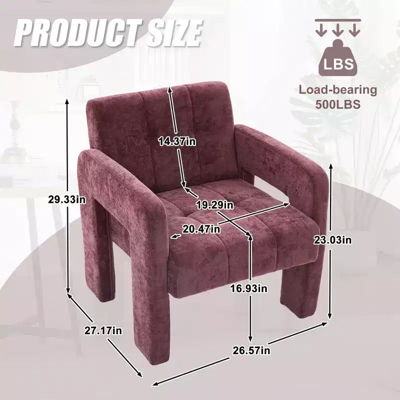 Upholstered Accent Chair Single Sofa Chair Padded Armchair Cozy Reading Chair, Modern Minimalist - ModernLuxe