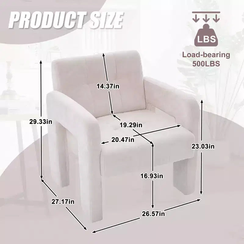 Upholstered Accent Chair Single Sofa Chair Padded Armchair Cozy Reading Chair, Modern Minimalist - ModernLuxe