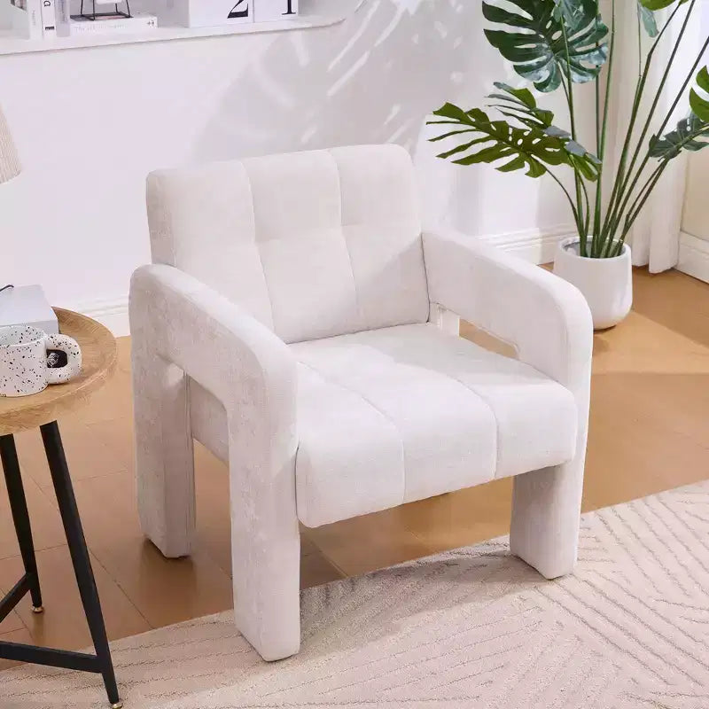 Upholstered Accent Chair Single Sofa Chair Padded Armchair Cozy Reading Chair, Modern Minimalist - ModernLuxe