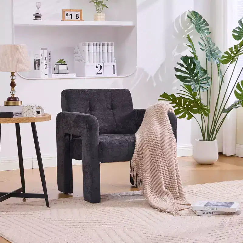 Upholstered Accent Chair Single Sofa Chair Padded Armchair Cozy Reading Chair, Modern Minimalist - ModernLuxe