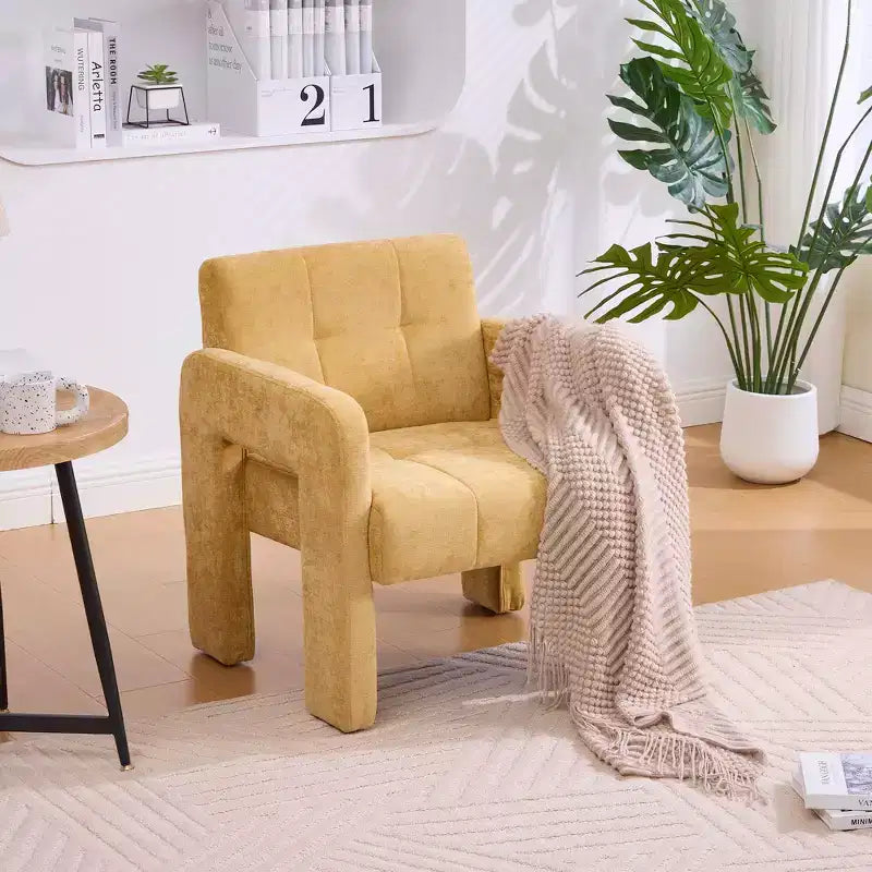 Upholstered Accent Chair Single Sofa Chair Padded Armchair Cozy Reading Chair, Modern Minimalist - ModernLuxe