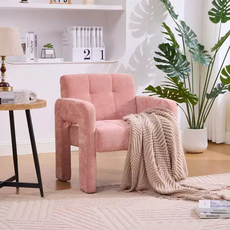 Upholstered Accent Chair Single Sofa Chair Padded Armchair Cozy Reading Chair, Modern Minimalist - ModernLuxe
