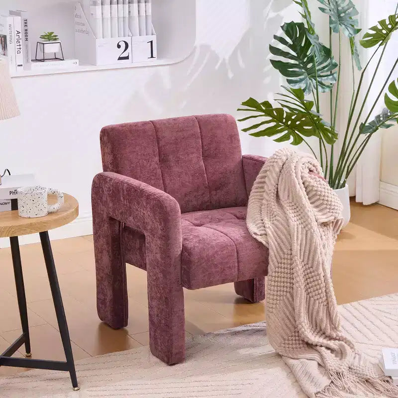 Upholstered Accent Chair Single Sofa Chair Padded Armchair Cozy Reading Chair, Modern Minimalist - ModernLuxe