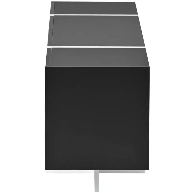 High Gloss TV Stand with for 80 TV, Wood TV Storage Cabinet with 2 Drawers and Doors, Entertainment Center Media Console for Living Room