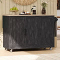Unique Kitchen Island with Drop Leaf, Farmhouse Kitchen Island on Wheels with Storage Rack, Rolling Kitchen Cart with Towel Rack for Kitchen