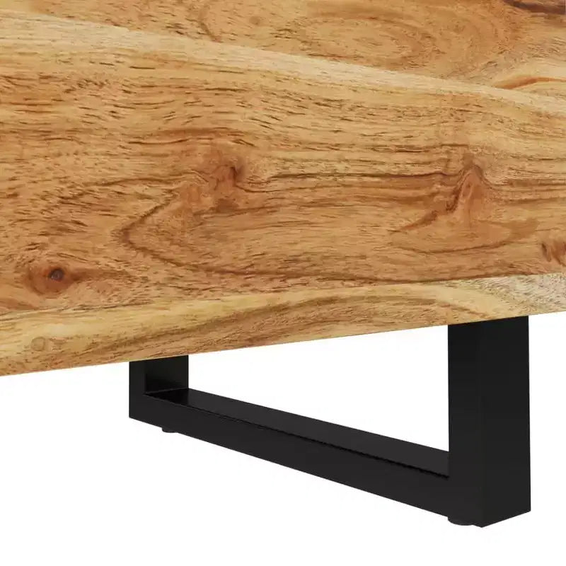 vidaXL Bedside Cabinet Black, Natural Wood Solid Mango Wood, Iron Compact