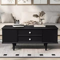 JVNOXK 47.2-inch contemporary side table with four drawers, featuring concealed storage compartments on both sides, metal handles and solid wood legs