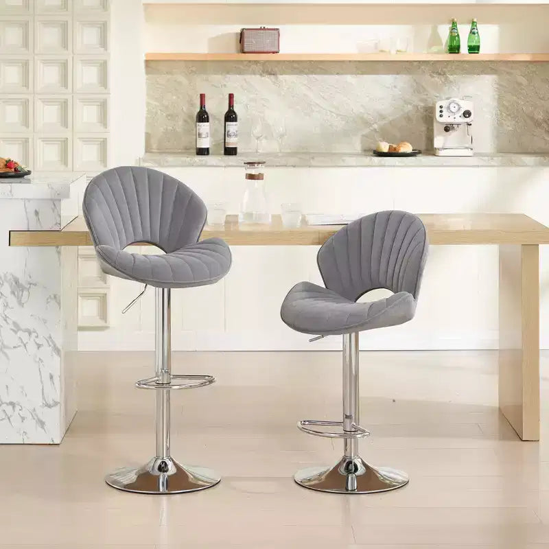 TUYOHW Modern Swivel Counter Height Bar Stools Set of 2,Adjustable Barstools with Chrome Metal Base,Bar Chairs for Kitchen,Home Bars,Office