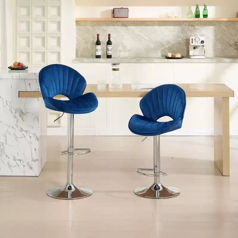 TUYOHW Modern Swivel Counter Height Bar Stools Set of 2,Adjustable Barstools with Chrome Metal Base,Bar Chairs for Kitchen,Home Bars,Office