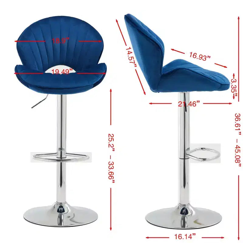 TUYOHW Modern Swivel Counter Height Bar Stools Set of 2,Adjustable Barstools with Chrome Metal Base,Bar Chairs for Kitchen,Home Bars,Office