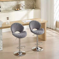TUYOHW Modern Swivel Counter Height Bar Stools Set of 2,Adjustable Barstools with Chrome Metal Base,Bar Chairs for Kitchen,Home Bars,Office