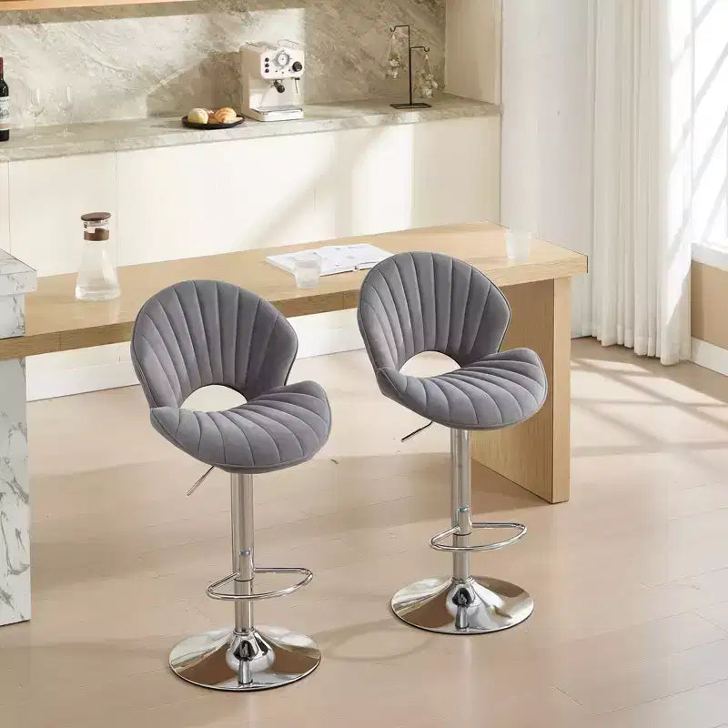 TUYOHW Modern Swivel Counter Height Bar Stools Set of 2,Adjustable Barstools with Chrome Metal Base,Bar Chairs for Kitchen,Home Bars,Office