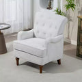 TUYOHW Modern Accent Chair,Reading Chair with Chenille Fabric,Springs Cushion,Retro Wooden Legs,Upholstered Sofa Armchair for Living Room,Office