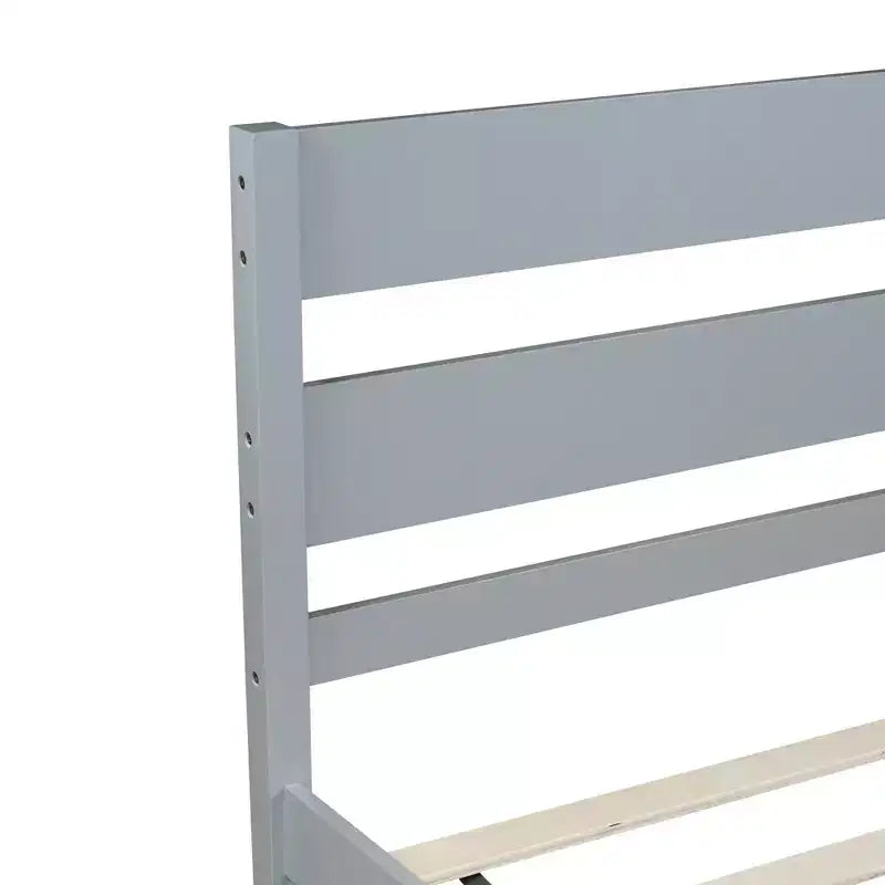 Homy Casa Twin Bed with Solid Wood Headboard and Footboard for Kids or Guest Rooms