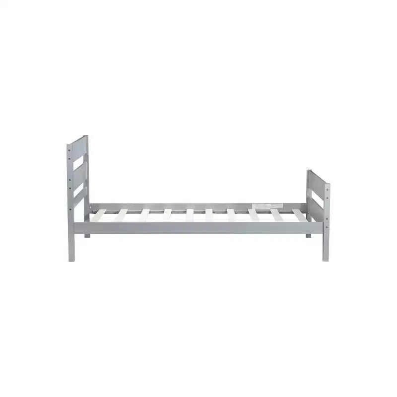 Homy Casa Twin Bed with Solid Wood Headboard and Footboard for Kids or Guest Rooms
