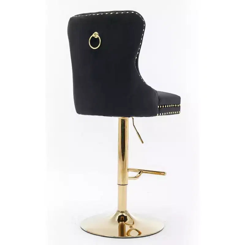 2 Piece Bar Stool Set,Velvet Bar Stool Counter Height Metal Frame Chairs, Adjustable Seat Height Modern Soft Cushion Bar Stool