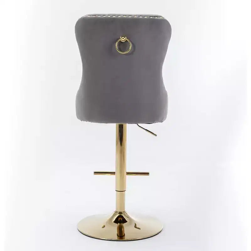 2 Piece Bar Stool Set,Velvet Bar Stool Counter Height Metal Frame Chairs, Adjustable Seat Height Modern Soft Cushion Bar Stool