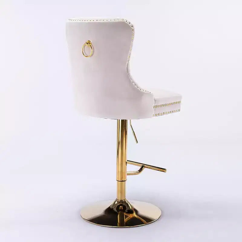 2 Piece Bar Stool Set,Velvet Bar Stool Counter Height Metal Frame Chairs, Adjustable Seat Height Modern Soft Cushion Bar Stool