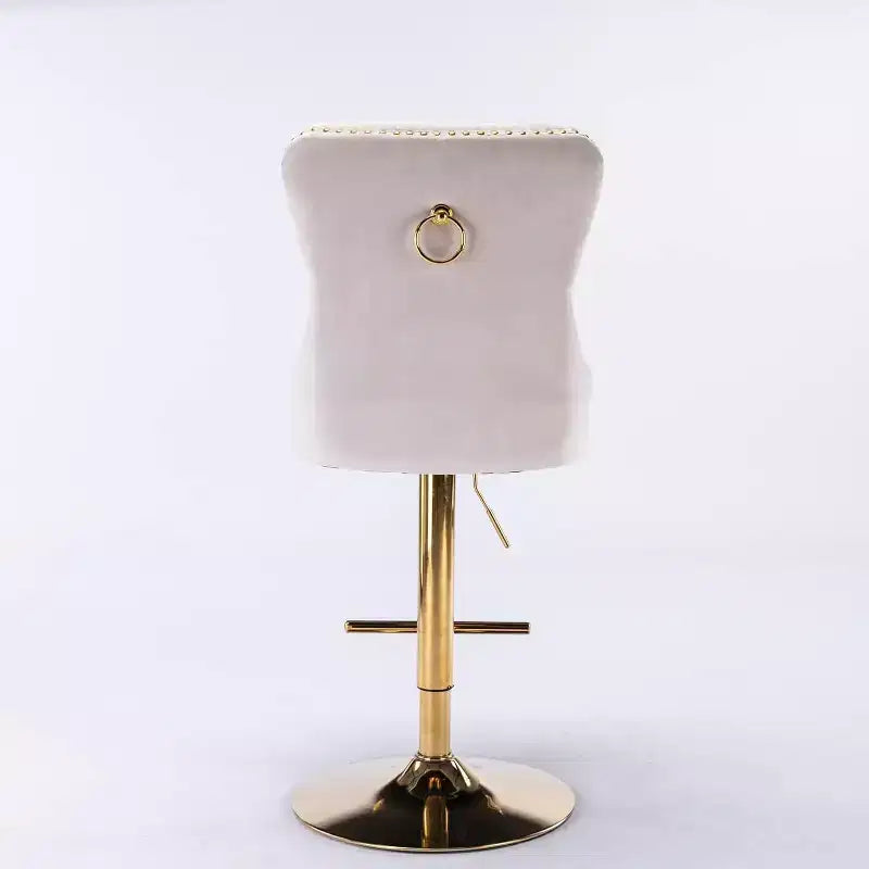 2 Piece Bar Stool Set,Velvet Bar Stool Counter Height Metal Frame Chairs, Adjustable Seat Height Modern Soft Cushion Bar Stool