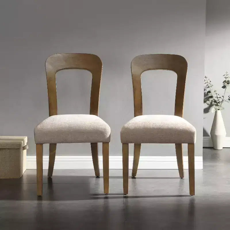 Dining Chairs Set of 2, 330 LBS Weight Capacity, Upholstered Kitchen Side Chairs with Solid Rubber Wood Legs