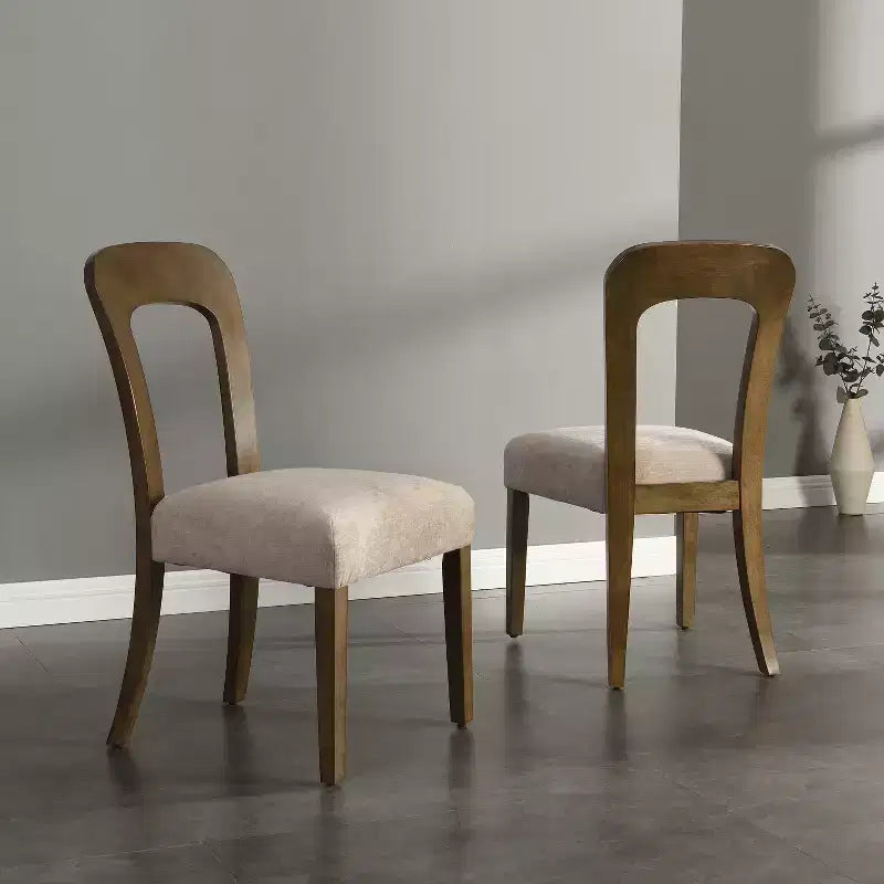 Dining Chairs Set of 2, 330 LBS Weight Capacity, Upholstered Kitchen Side Chairs with Solid Rubber Wood Legs