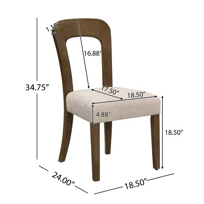 Dining Chairs Set of 2, 330 LBS Weight Capacity, Upholstered Kitchen Side Chairs with Solid Rubber Wood Legs