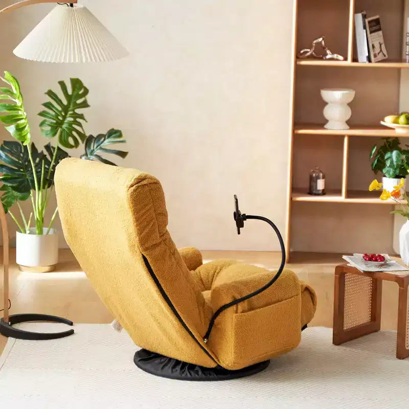 Okak 360Swivel Comfy Sofa Chair Lounge Chair, Recliner with Adjustable Head, Leisure Gaming Chair with Phone Stand for Living Room