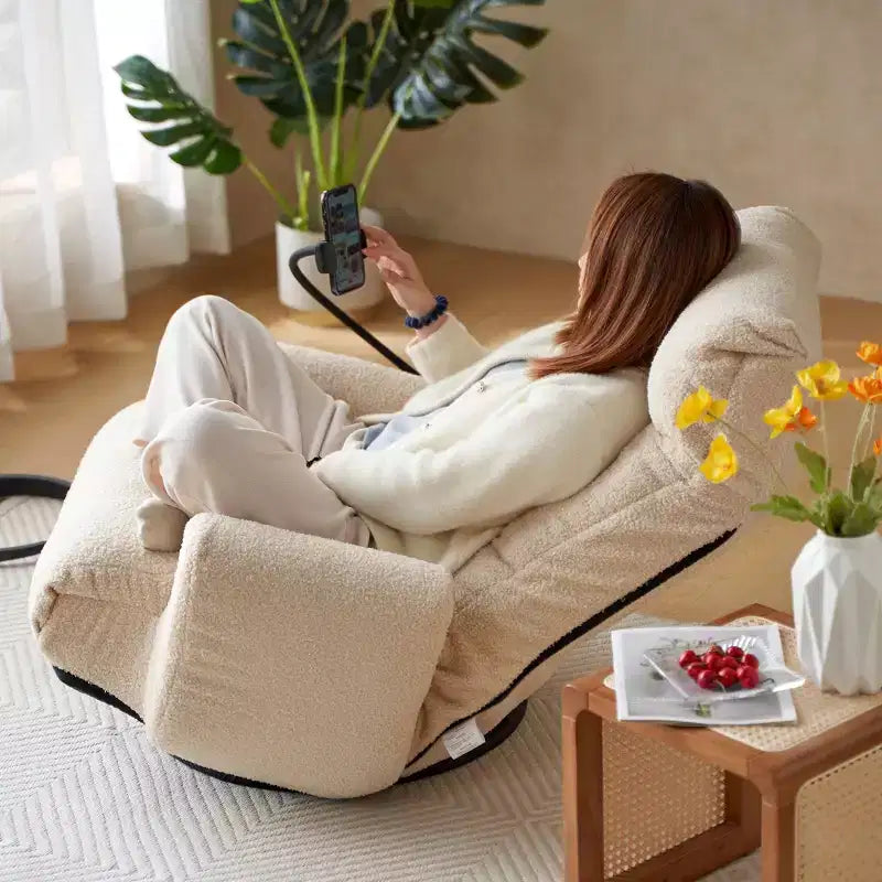 Okak 360Swivel Comfy Sofa Chair Lounge Chair, Recliner with Adjustable Head, Leisure Gaming Chair with Phone Stand for Living Room