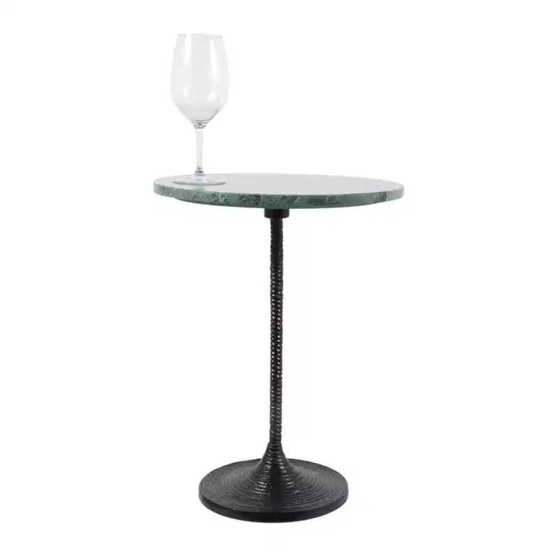 Classic End Table, Side Table, or Small Night Stand for Room Decor - Bold Metal Accent Table with Marble Top Ideal for Living Room - 21