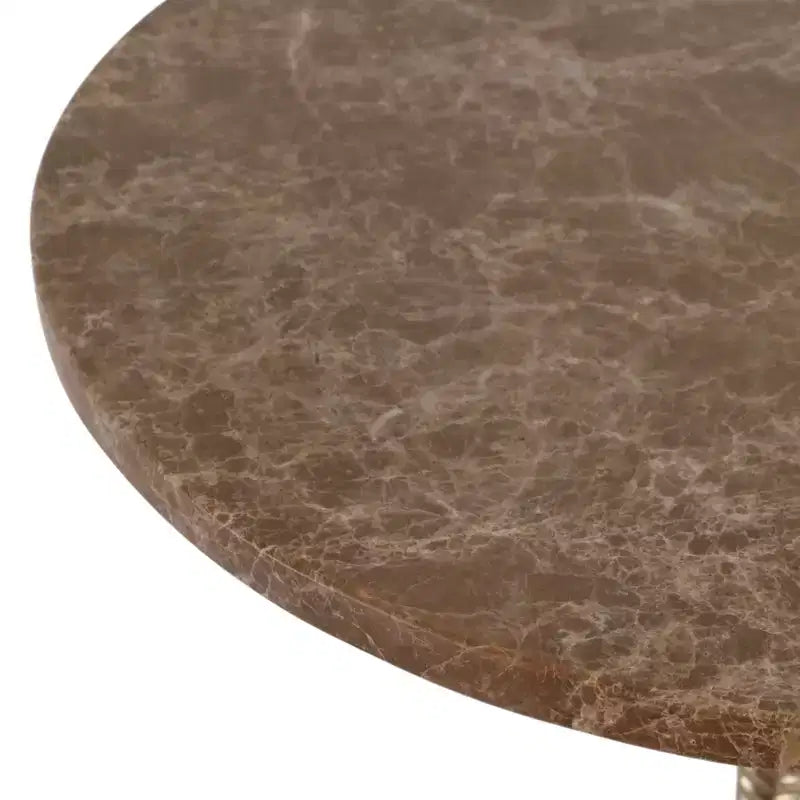 Classic End Table, Side Table, or Small Night Stand for Room Decor - Bold Metal Accent Table with Marble Top Ideal for Living Room - 21