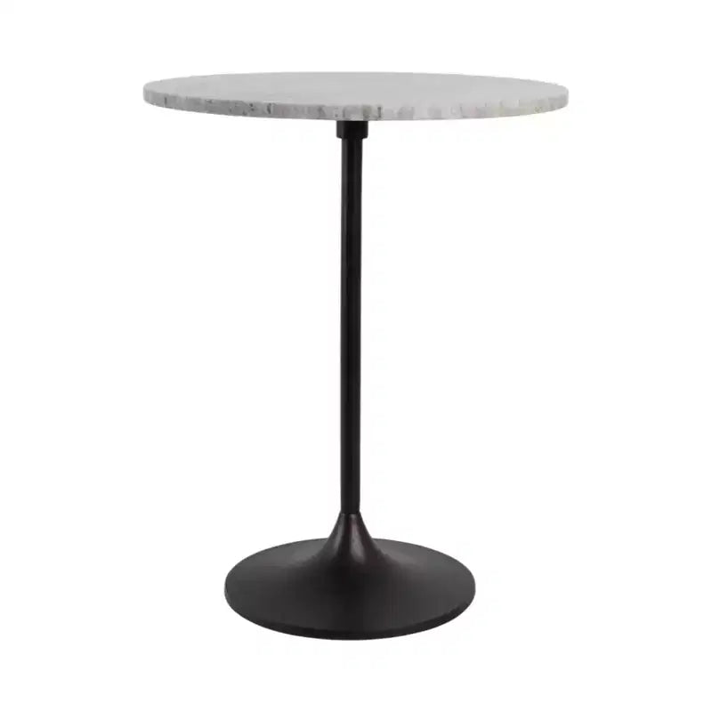 Classic End Table, Side Table, or Small Night Stand for Room Decor - Bold Metal Accent Table with Marble Top Ideal for Living Room - 21
