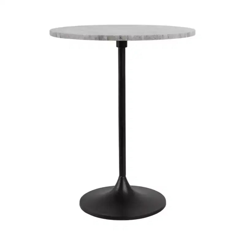 Classic End Table, Side Table, or Small Night Stand for Room Decor - Bold Metal Accent Table with Marble Top Ideal for Living Room - 21