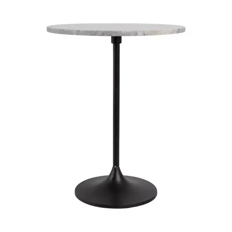 Classic End Table, Side Table, or Small Night Stand for Room Decor - Bold Metal Accent Table with Marble Top Ideal for Living Room - 21