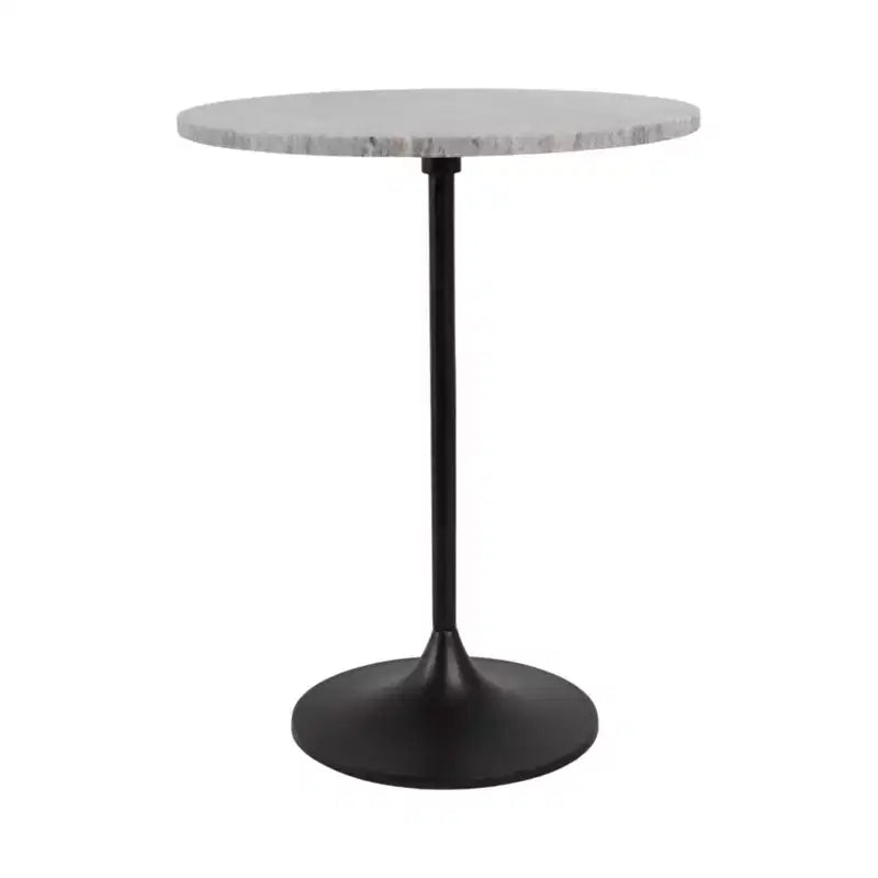 Classic End Table, Side Table, or Small Night Stand for Room Decor - Bold Metal Accent Table with Marble Top Ideal for Living Room - 21